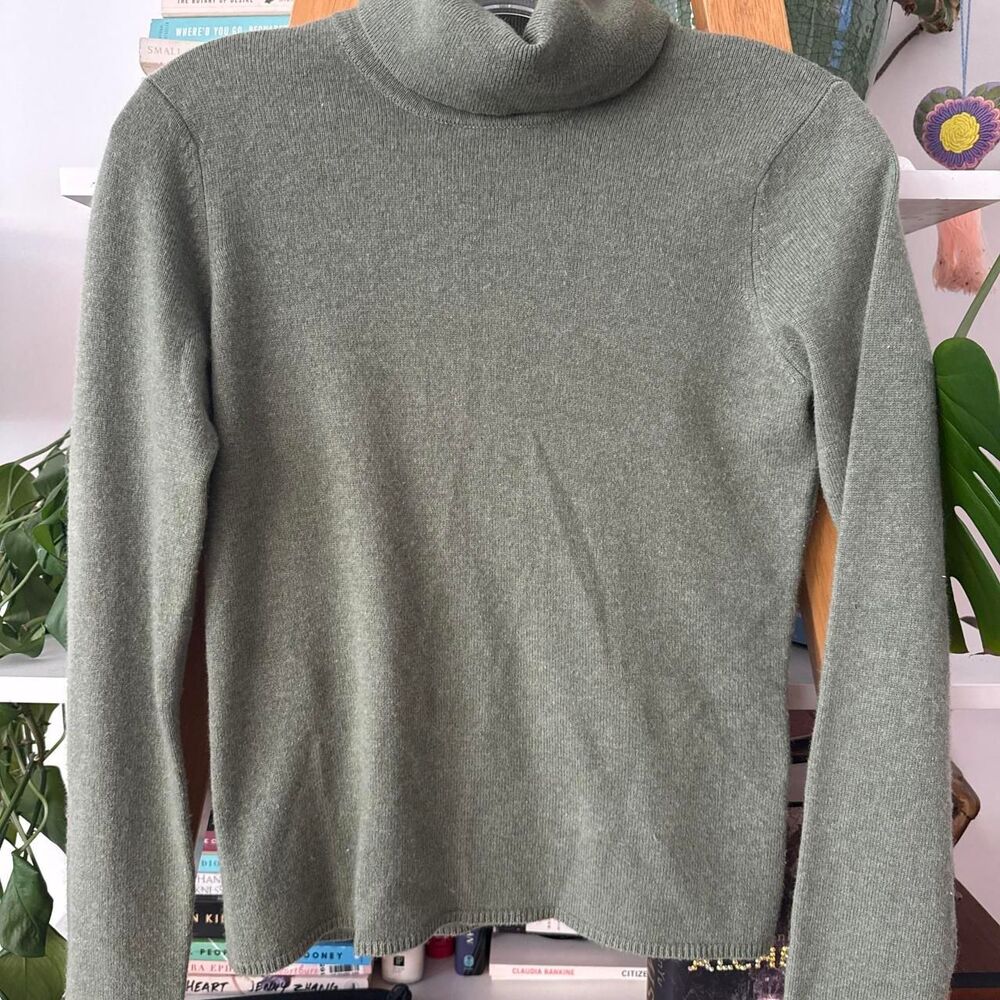 Magaschoni Women's Green and Khaki Jumper
